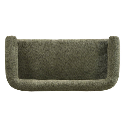 Round Armrest Loveseat (Green + Brown)