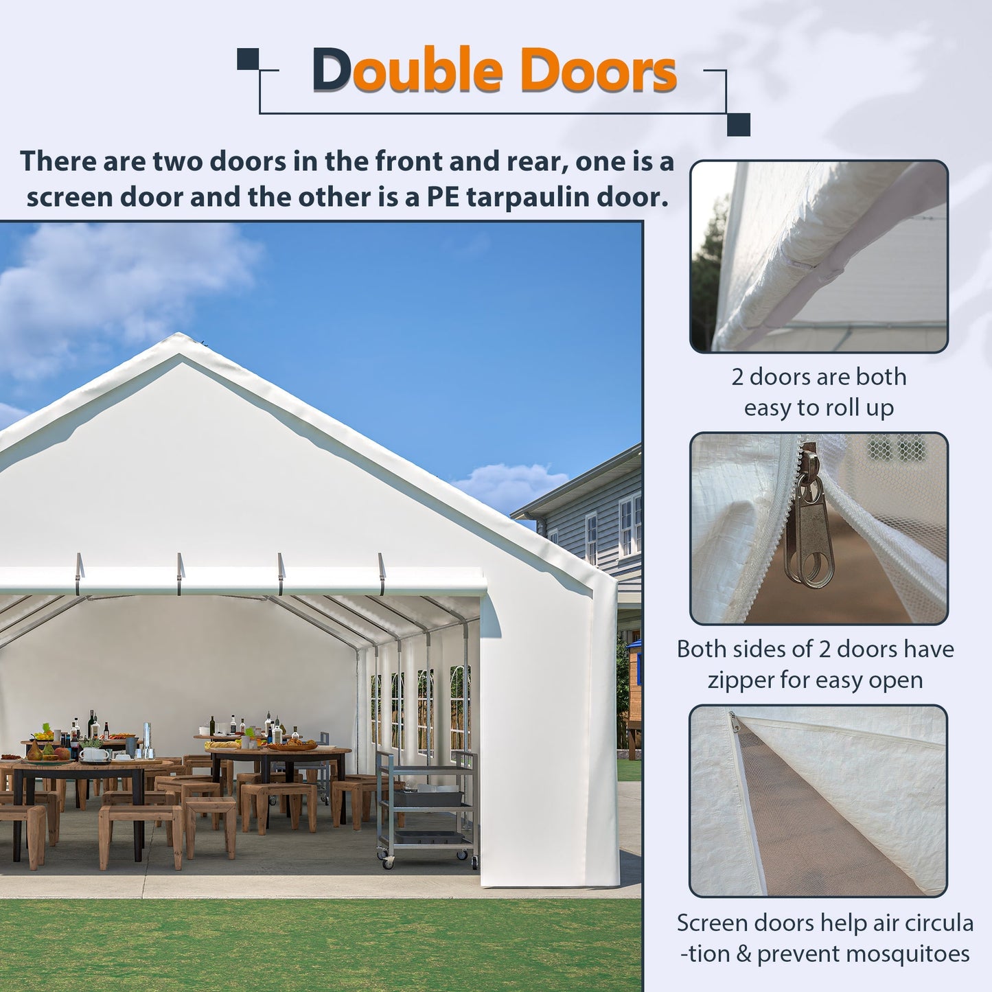 20x40FT Party Tent Heavy Duty, Large Wedding Event Shelters