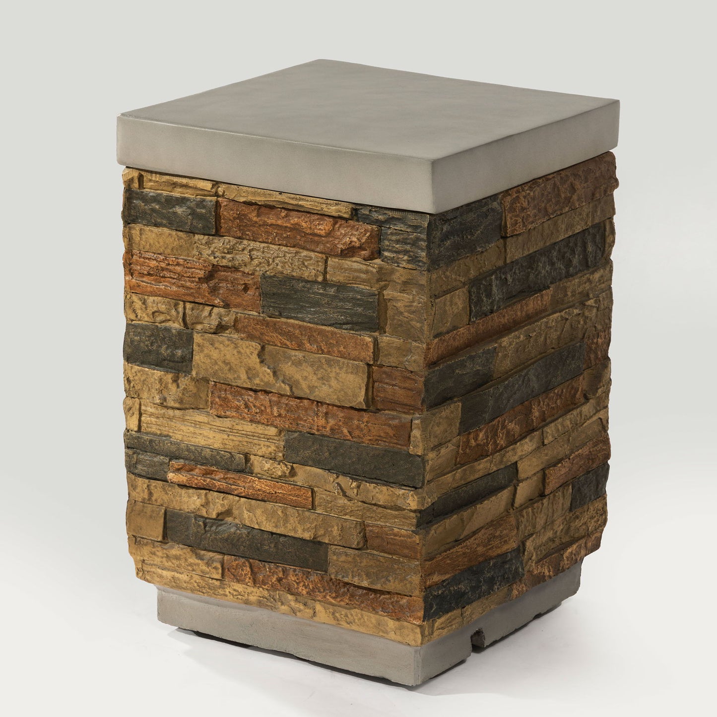 Outdoor Propane Tank Holder Fire Pit Cover Side Table - Sandstone