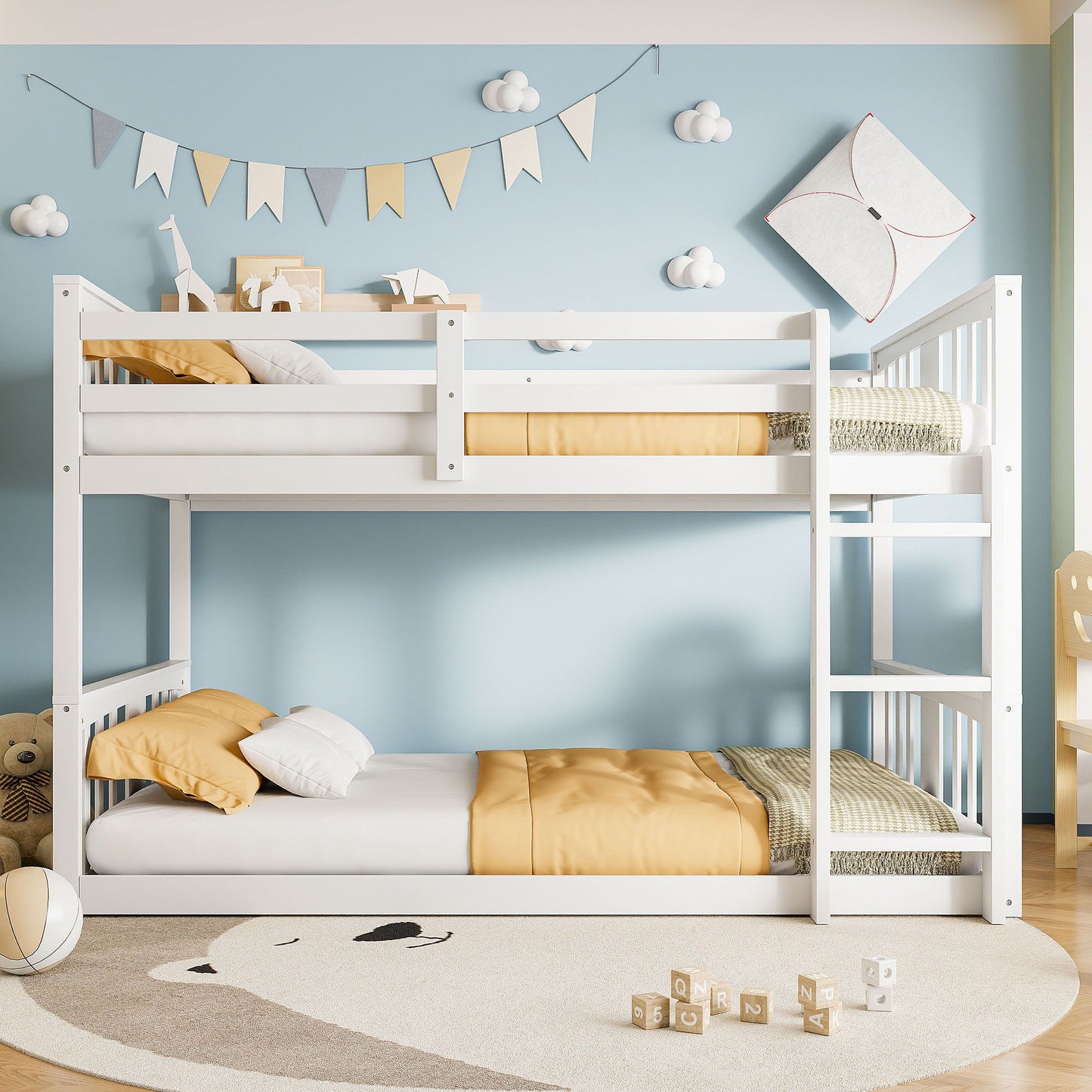 Solid Construction Bunk Bed & Ladder