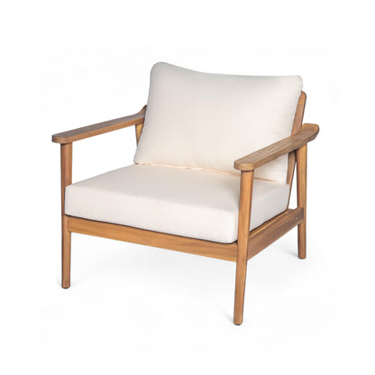 30.5" Mid-Century Modern Outdoor Lounge Chair with Cushions