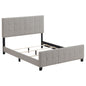 Queen Panel Bed Tufted Upholstered With Tapered Legs - Beige