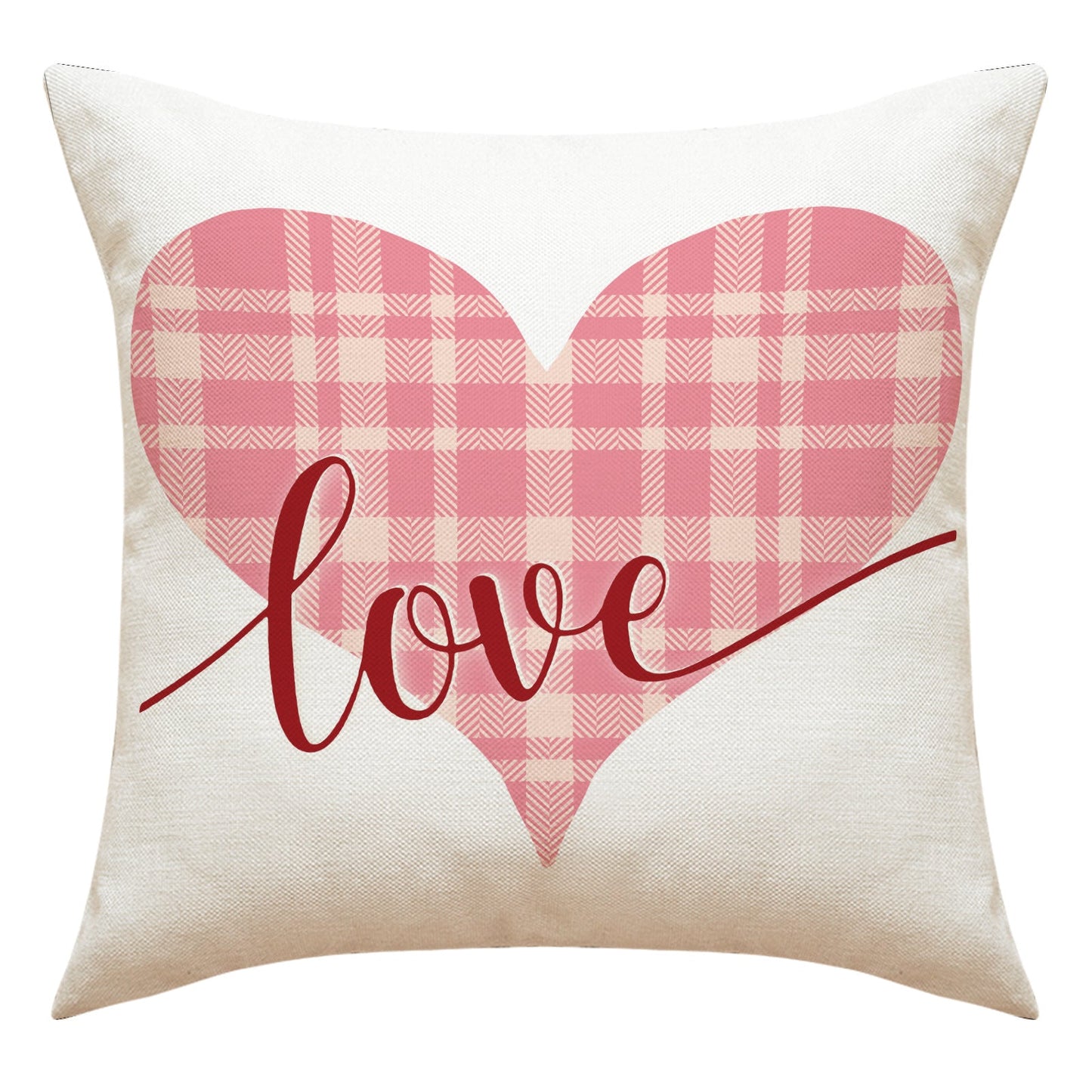 Love Heart Pillow Cover Valentine's Day Letter Printing Throw Pillowcase