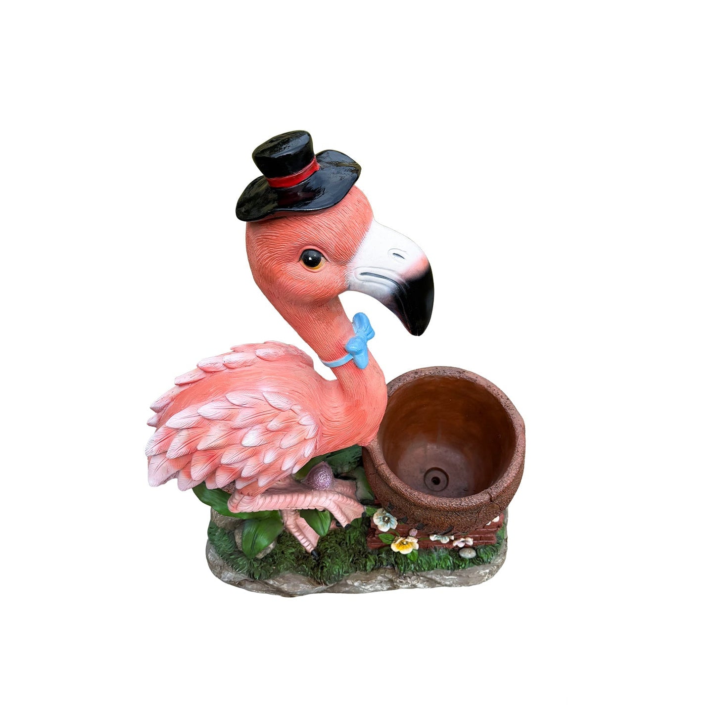 Outdoor Garden Sculpture Flamingo Flower Pot Planter