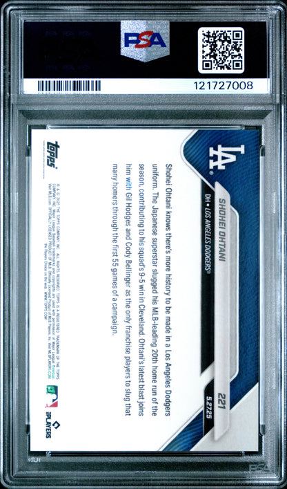 Graded 2025 Topps Now Shohei Ohtani #221 Baseball Card PSA 10 Gem Mint