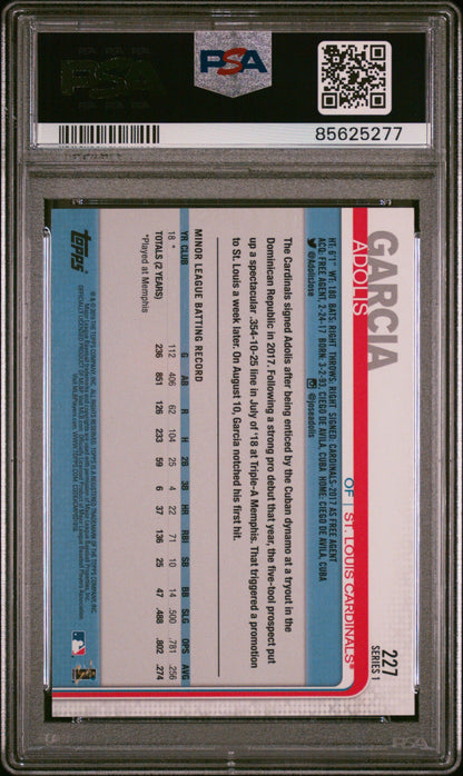 Graded 2019 Topps Adolis Garcia #227 Rookie RC Baseball Card PSA 10 Gem Mint