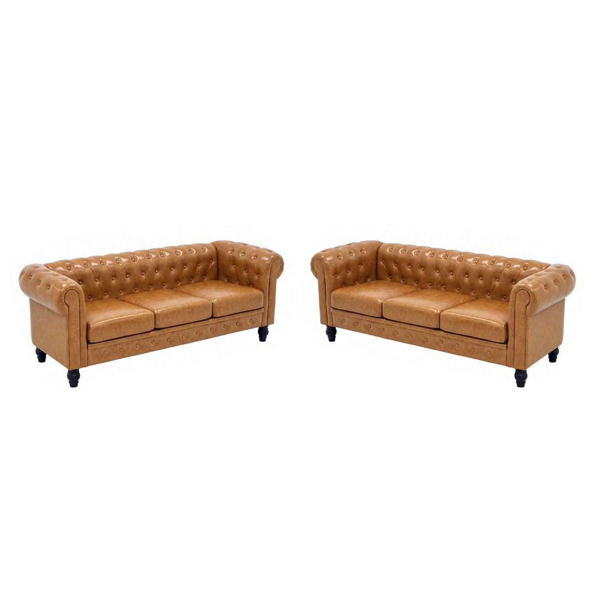 Elegant 2-Piece PU Sofa Set for Living Room