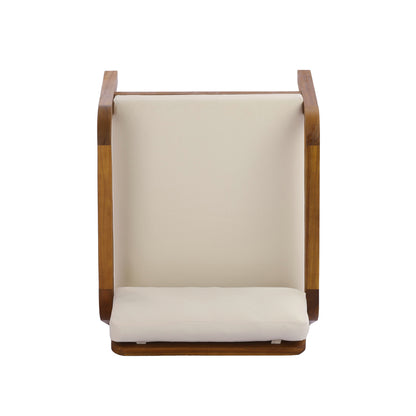 Outdoor Acacia Wood Armchair with Weather-Resistant Cushions