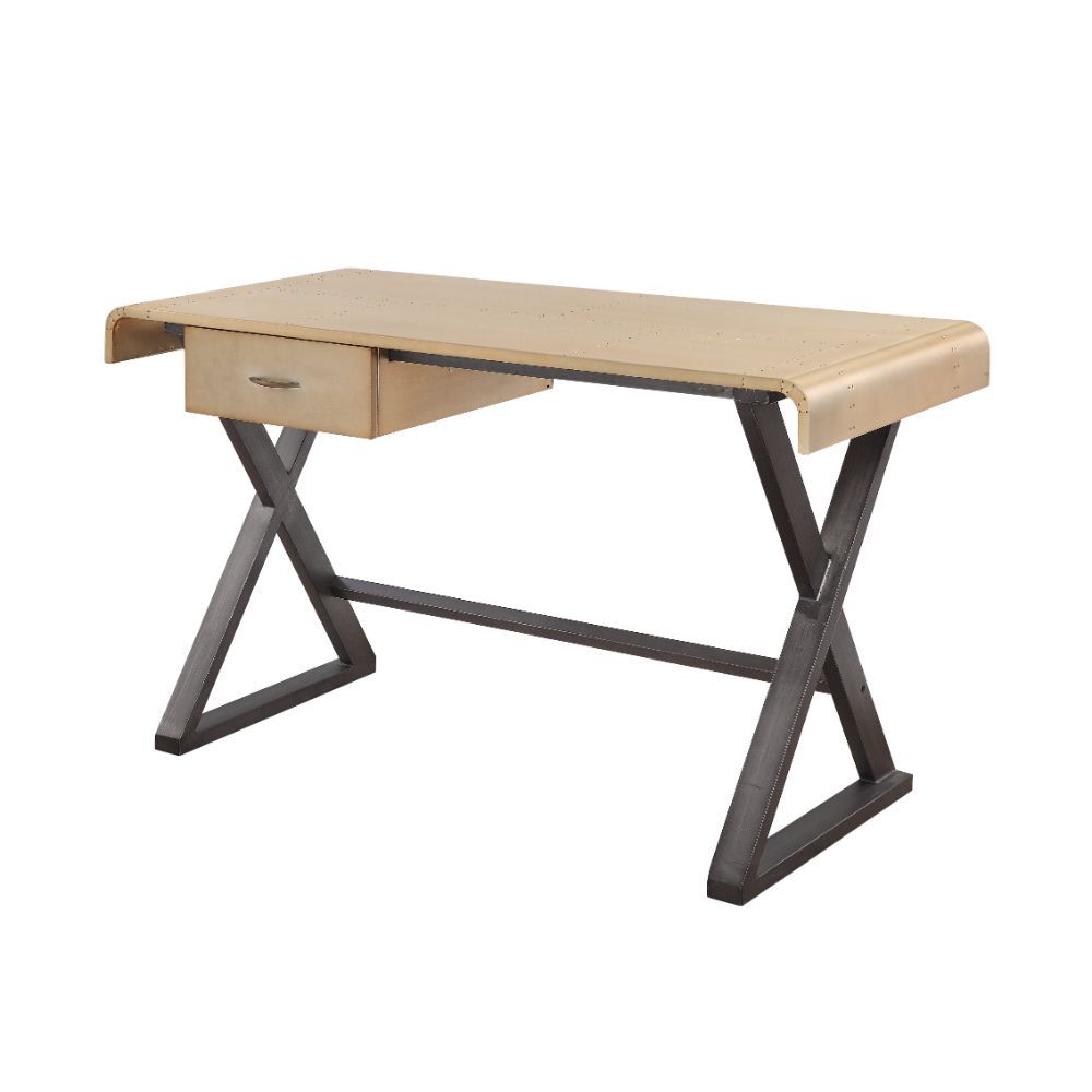 Danton - Executive Writing Desk - Gold Aluminum