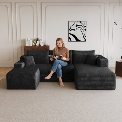 95" Cloud Sectional Sofa with 1 Ottoman