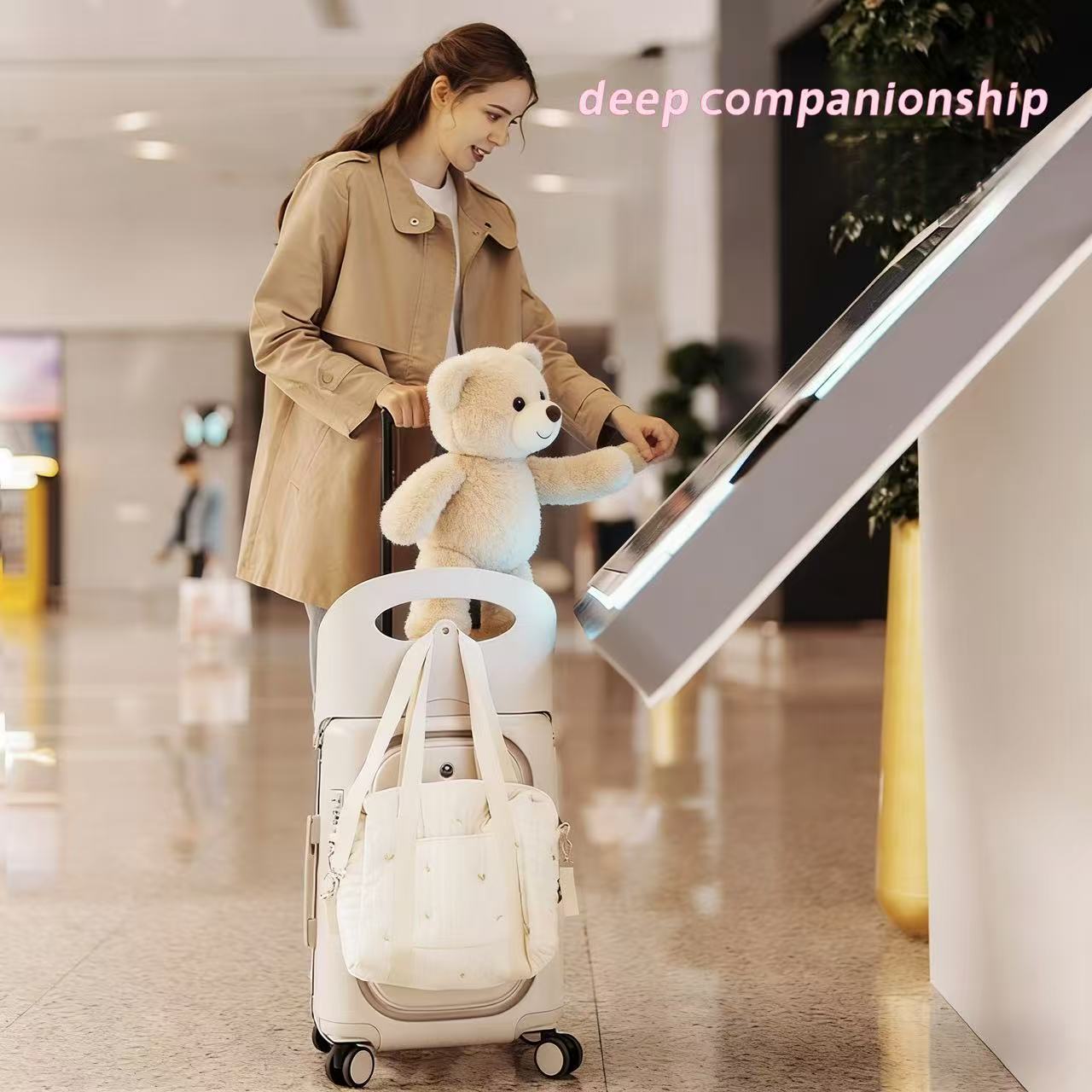 Children's Travel Luggage, Children's Seat Travel Luggage, 20 Inch Foldable Seat With Backrest. Computer Case With USB Port And 360 Degree Rotating Wheel. Hard Shell Luggage