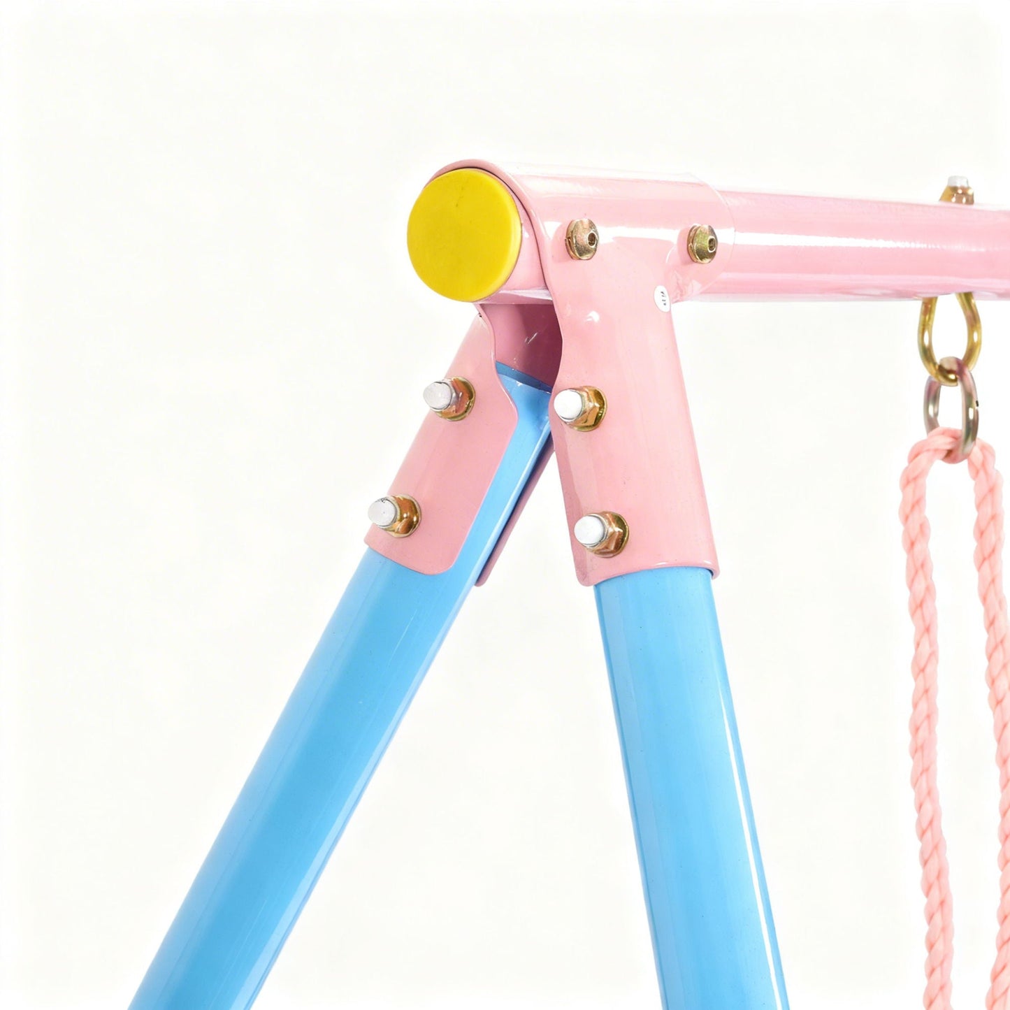 Xns107 - 2 Swing Set With Slide For Outdoor - Blue / Pink