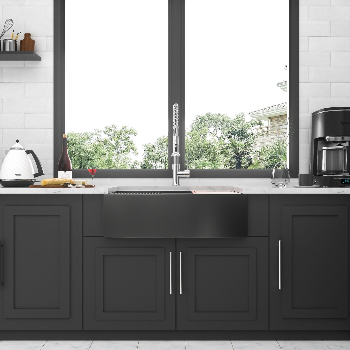 Farmhouse Kitchen Sink Workstation, Apron Front