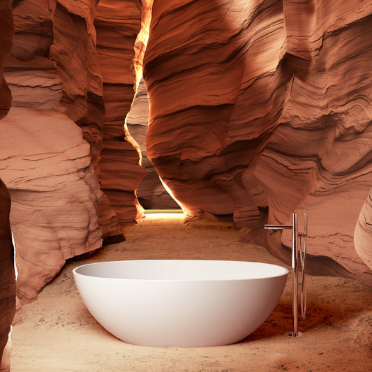 65" Freestanding Solid Surface Bathtub