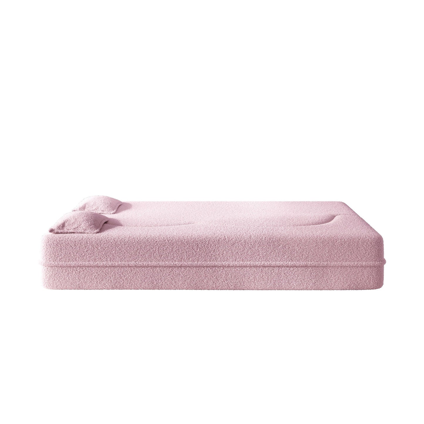Modern Floor Sleeper Sofa Bed With 2 Pillows, Convertible Twin Size Folding Mattress For Living Room