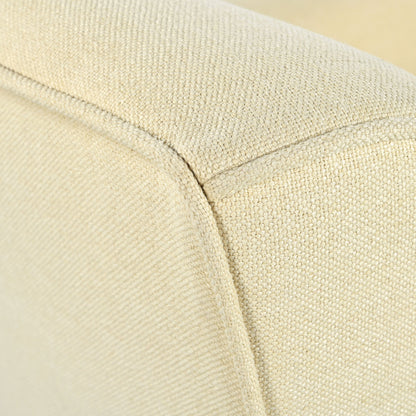 Mid-Century Modern Armchair - Tufted Fabric Accent Chair with Solid Wood Legs