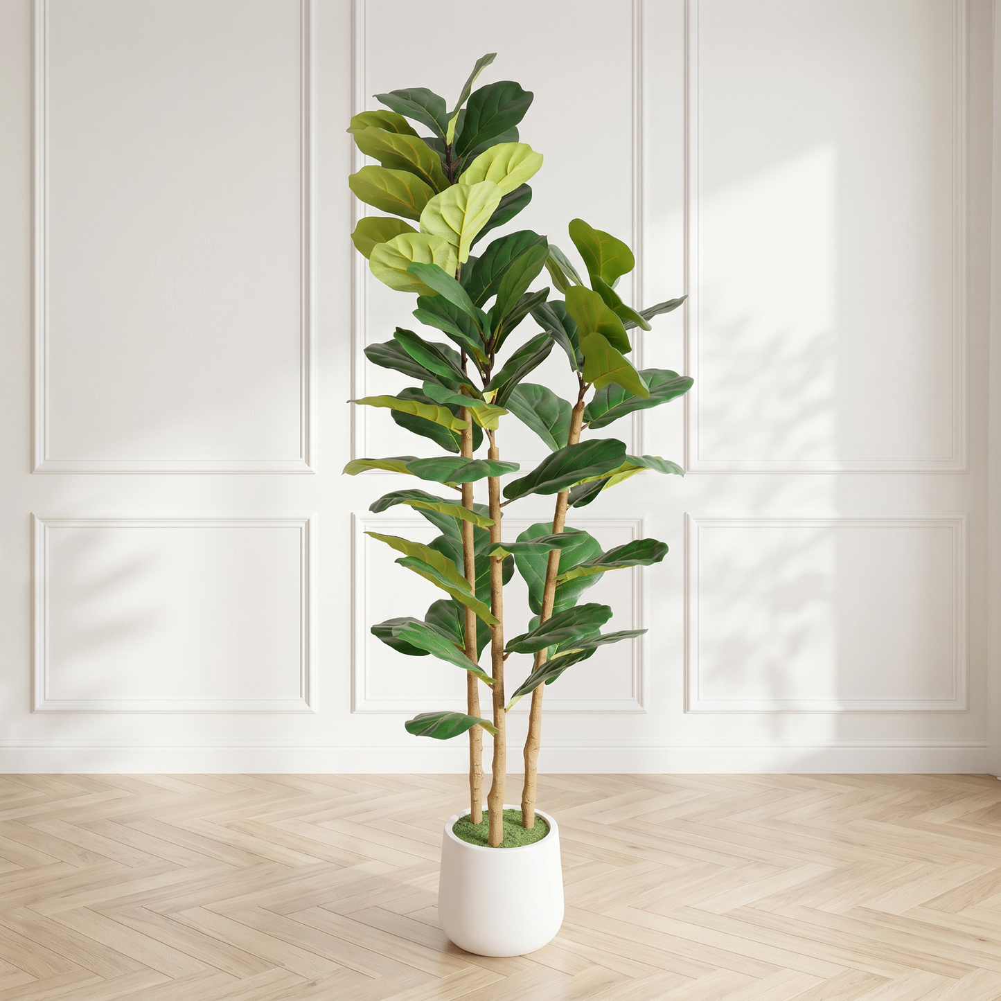 5.2FT Artificial Fiddle Leaf Fig Tree With Decorative Pot