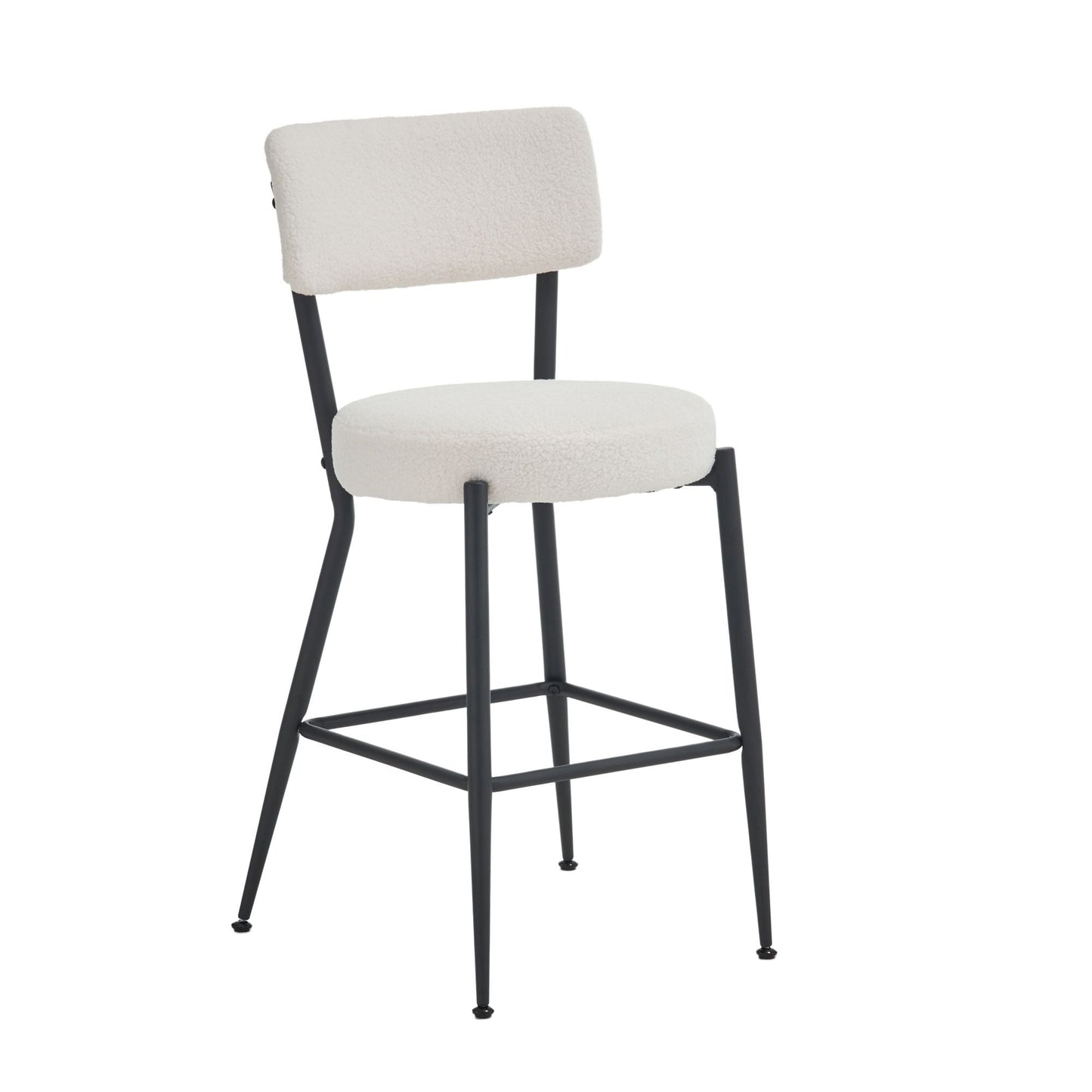 Modern Teddy Fabric Upholstered Bar Stools - Legs