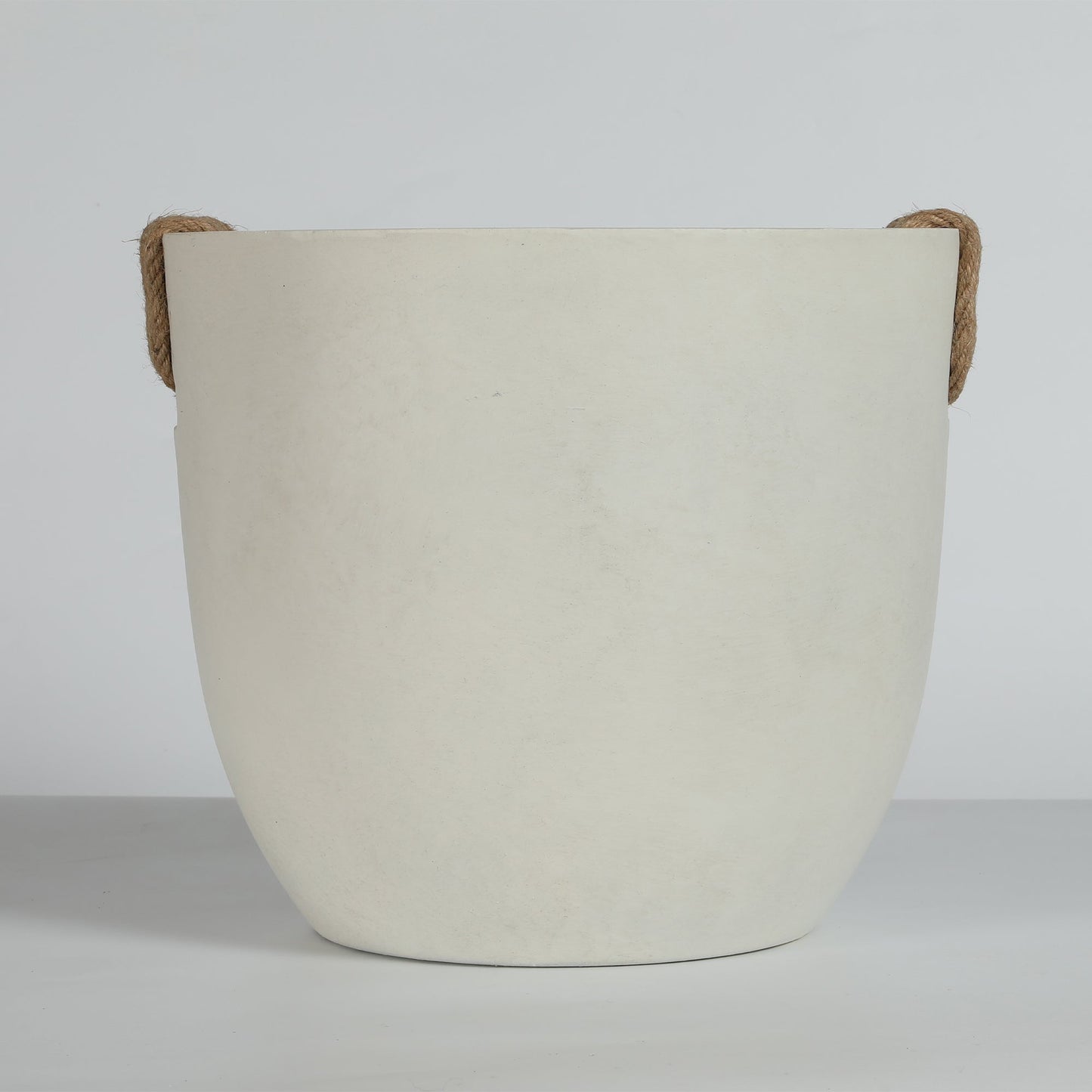 Round Concrete Planter Set of 2, Large Handmade Off White Pots