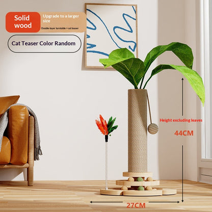 Cat Climbing Frame With Solid Wood Scratching Board, Durable Scratch-Resistant Cat Teaser Stick, Not Easy To Shed Debris, Cat Toy, Pet Supplies, Cross-Border Hot Seller
