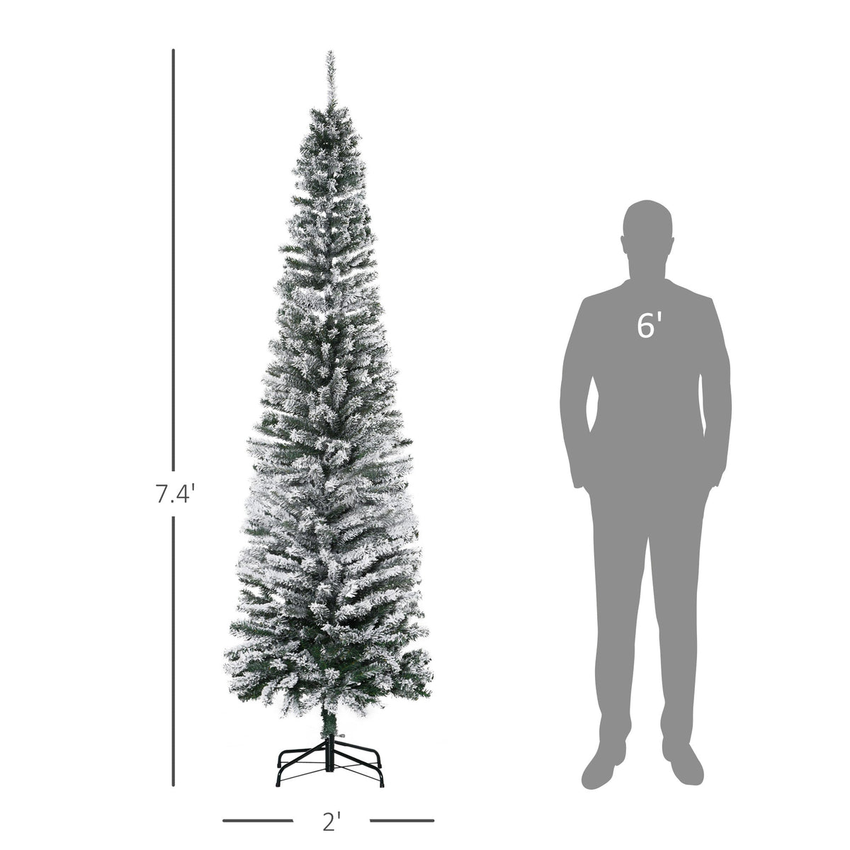 Flocked Christmas Tree with Faux Snow and Dense Branches