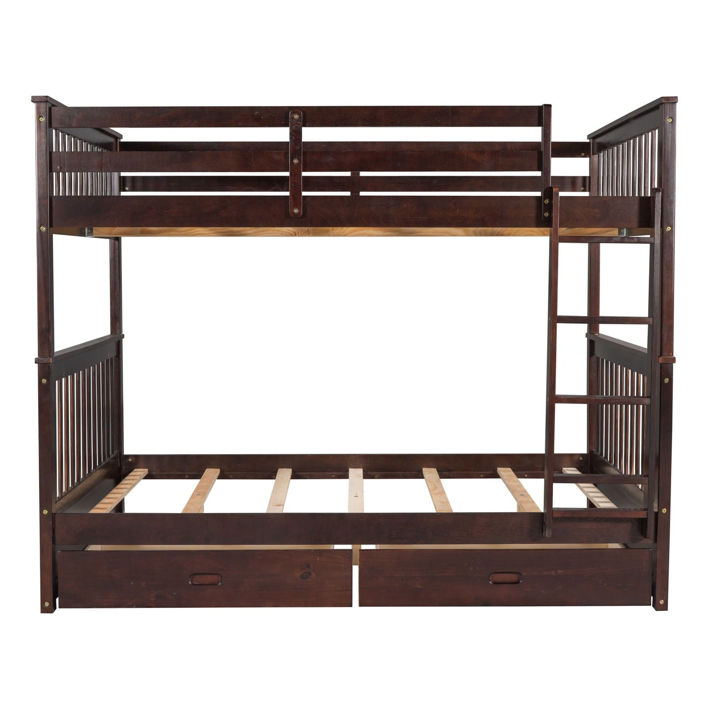 Bunk Bed With Ladders And 2 Storage Drawers