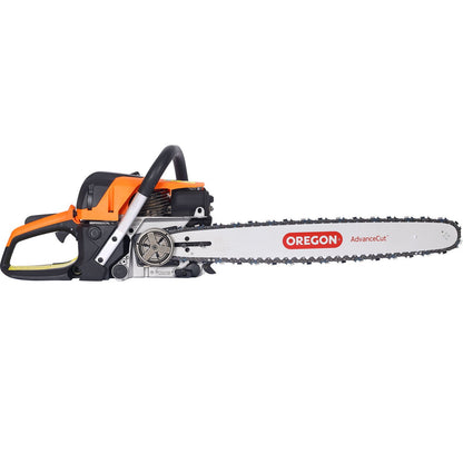 Gasoline Chainsaw 20" 52Cc For Tree And Wood Cutting - Orange