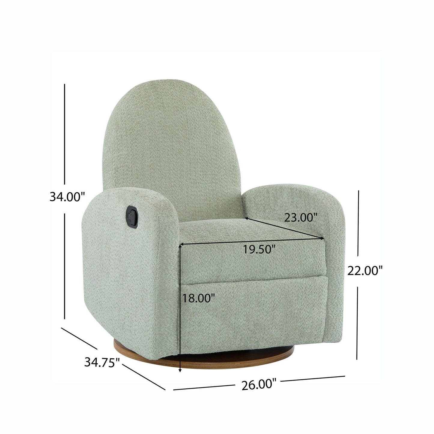 Contemporary 360 Swivel and Glider Recliner Chair