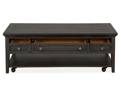 Westley Falls - Rectangular Cocktail Table With Casters - Graphite