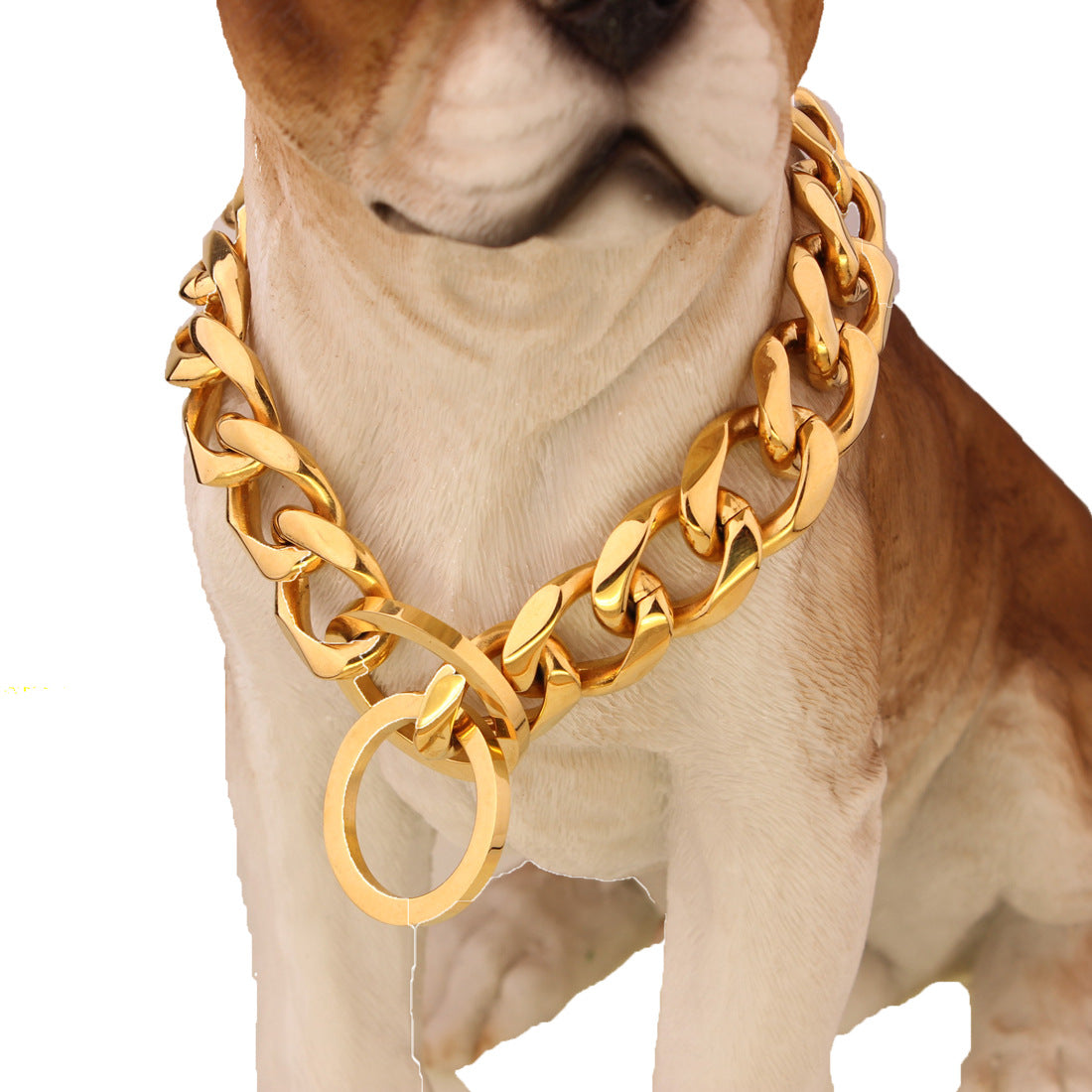 Two-tone Polished Gold Titanium Steel Necklace