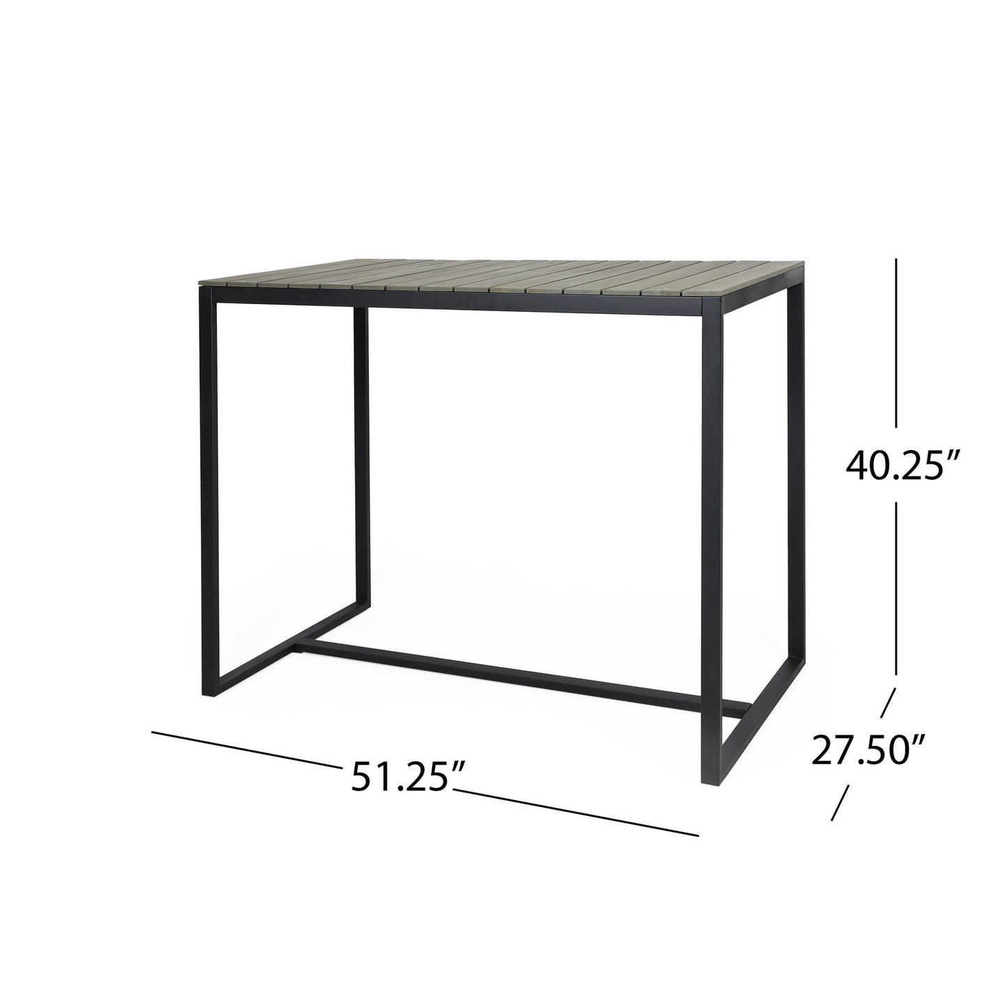 Ernesto Outdoor Industrial Acacia Wood Bar Table