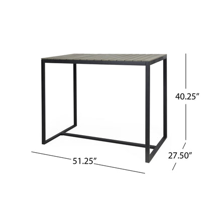 Ernesto Outdoor Industrial Acacia Wood Bar Table