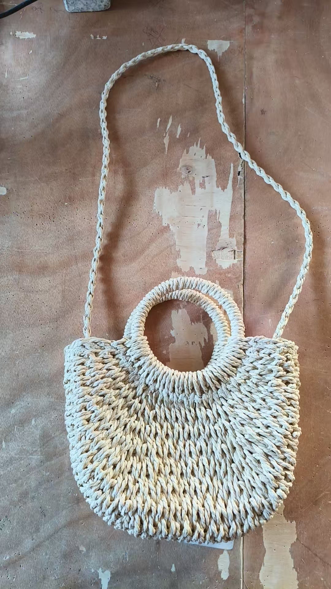 Semi-round moon bag-off-white-23 * 7 *18cm-1 piece