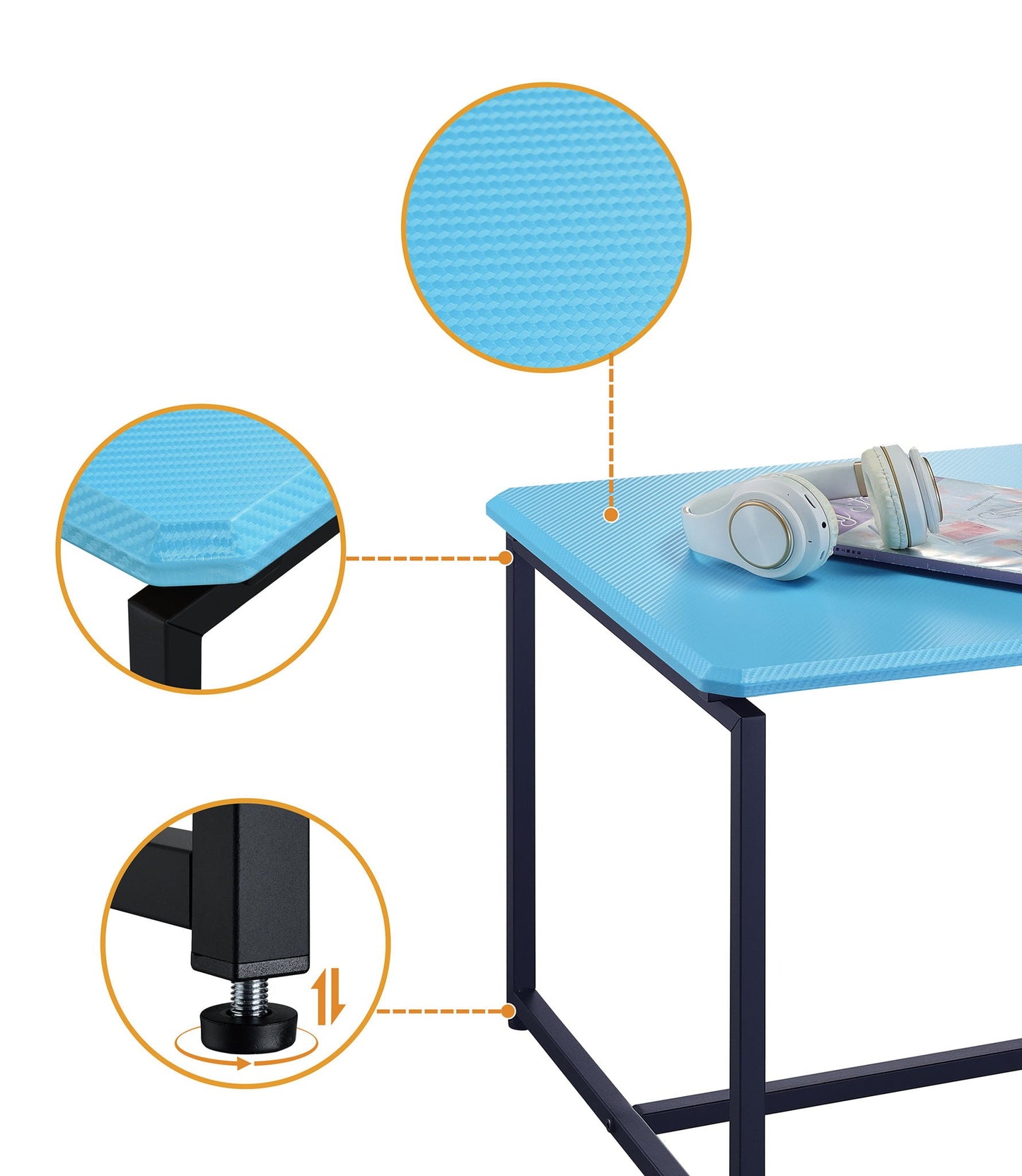 GT 3 Piece Carbon Fiber Wrap Coffee Table And End Table Set