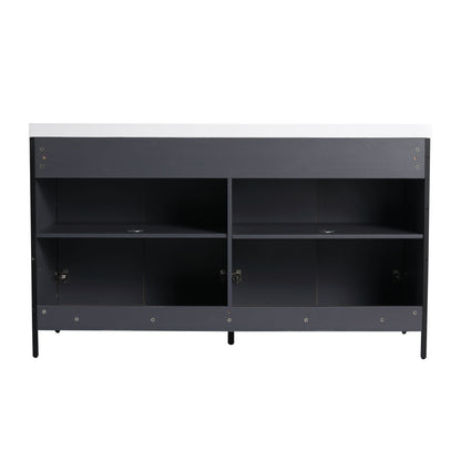 Contemporary Freestanding Bathroom Vanity With Adjustable Shelves