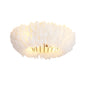 20" Feather-Dressed Caged Ceiling Fan with Remote and Light
