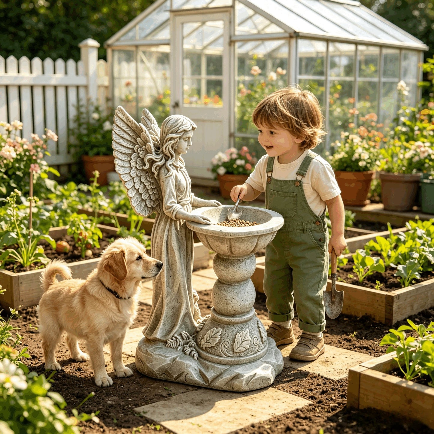 15.35" High Angel Bird Bath Sculpture