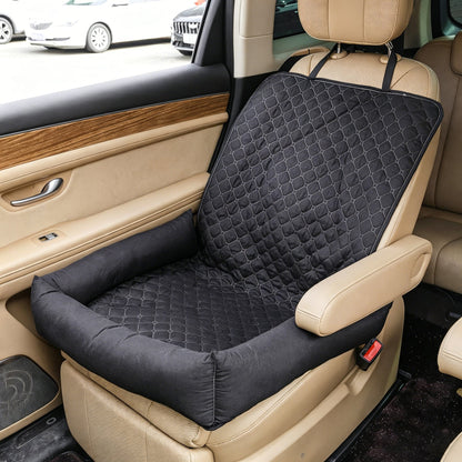 Dog Car Seat For Small Medium Dogs, Pet Front Seat Protector, Black Waterproof & Scratch-Proof Dog Car Seat Cover Booster Sofa, Non-Slip Portable Travel Safety Pet Carrier Bed For Car Truck SUV