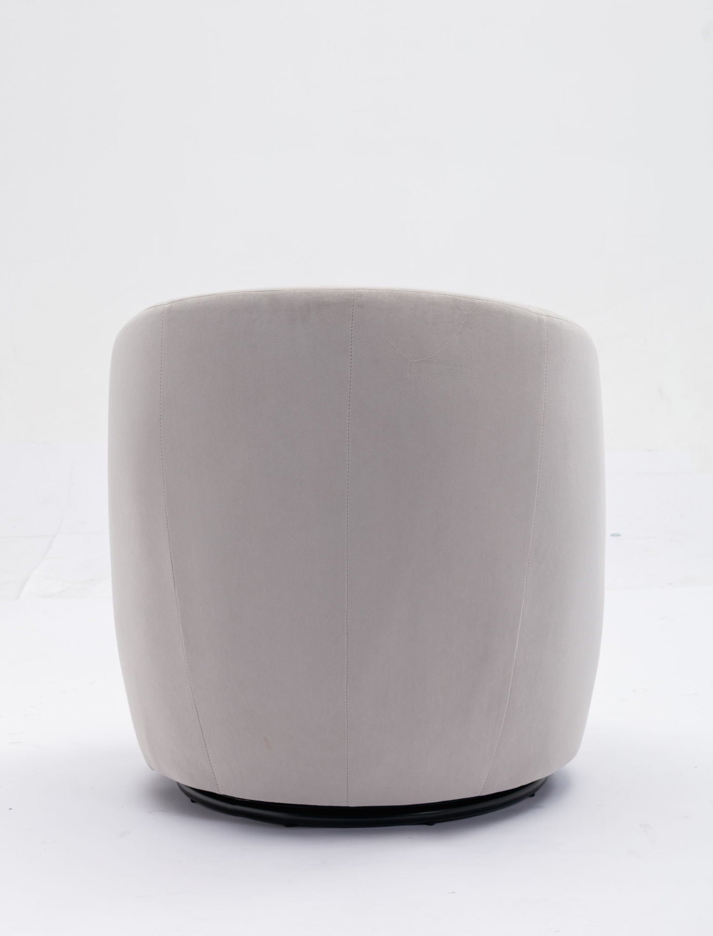Swivel Accent Armchair Barrel Chair With Powder Coating Metal Ring