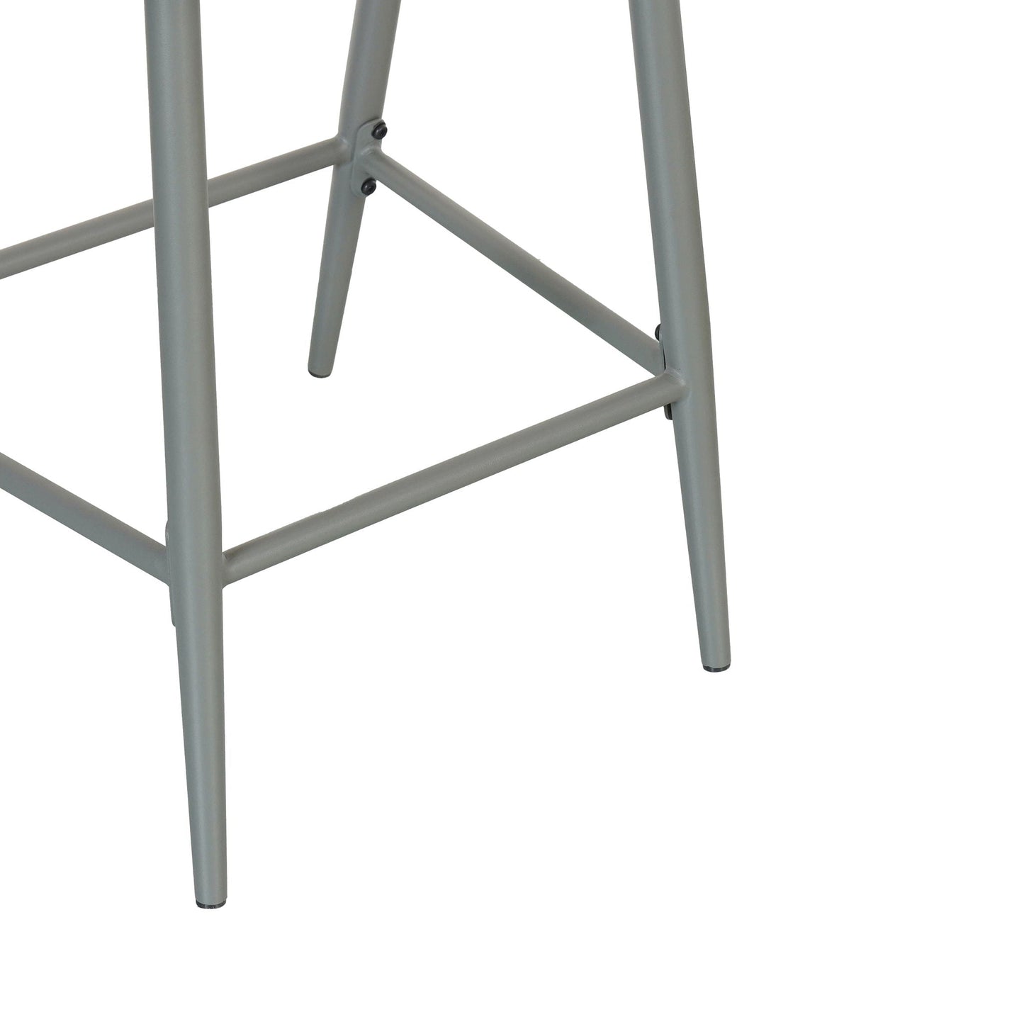 Outdoor Bar Height Metal Frame Counter Stools with Scallop-Shaped Backrest & Water-Resistant Cushions