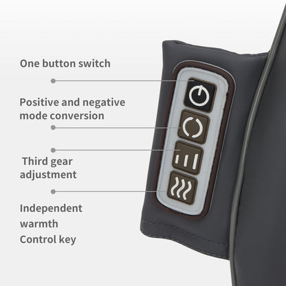 Therapeutic Shiatsu Massage Cushion With Heat Function, Polypropylene - Gray