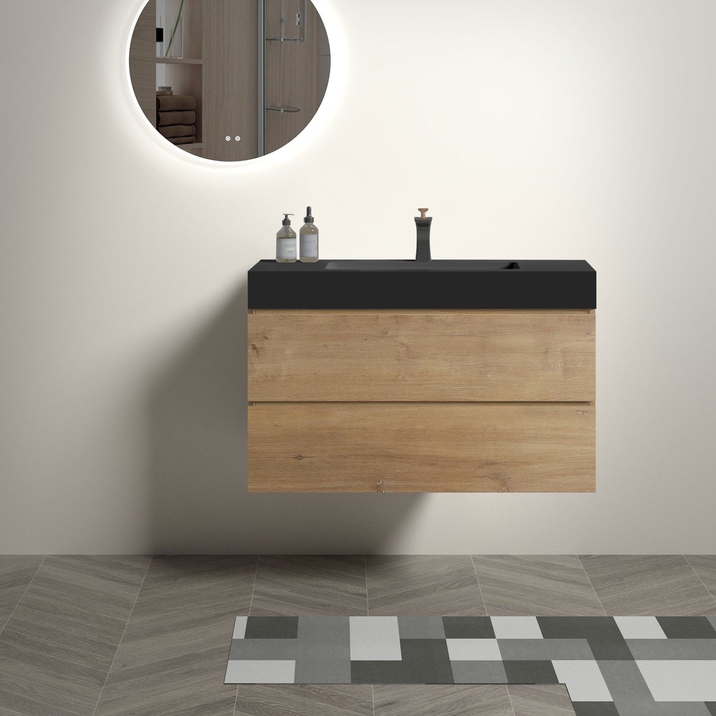 Alice Natural Oak Bathroom Vanity With Sink