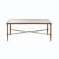 Metal Rectangle Coffee Table With Tempered Glass Top - Bronze