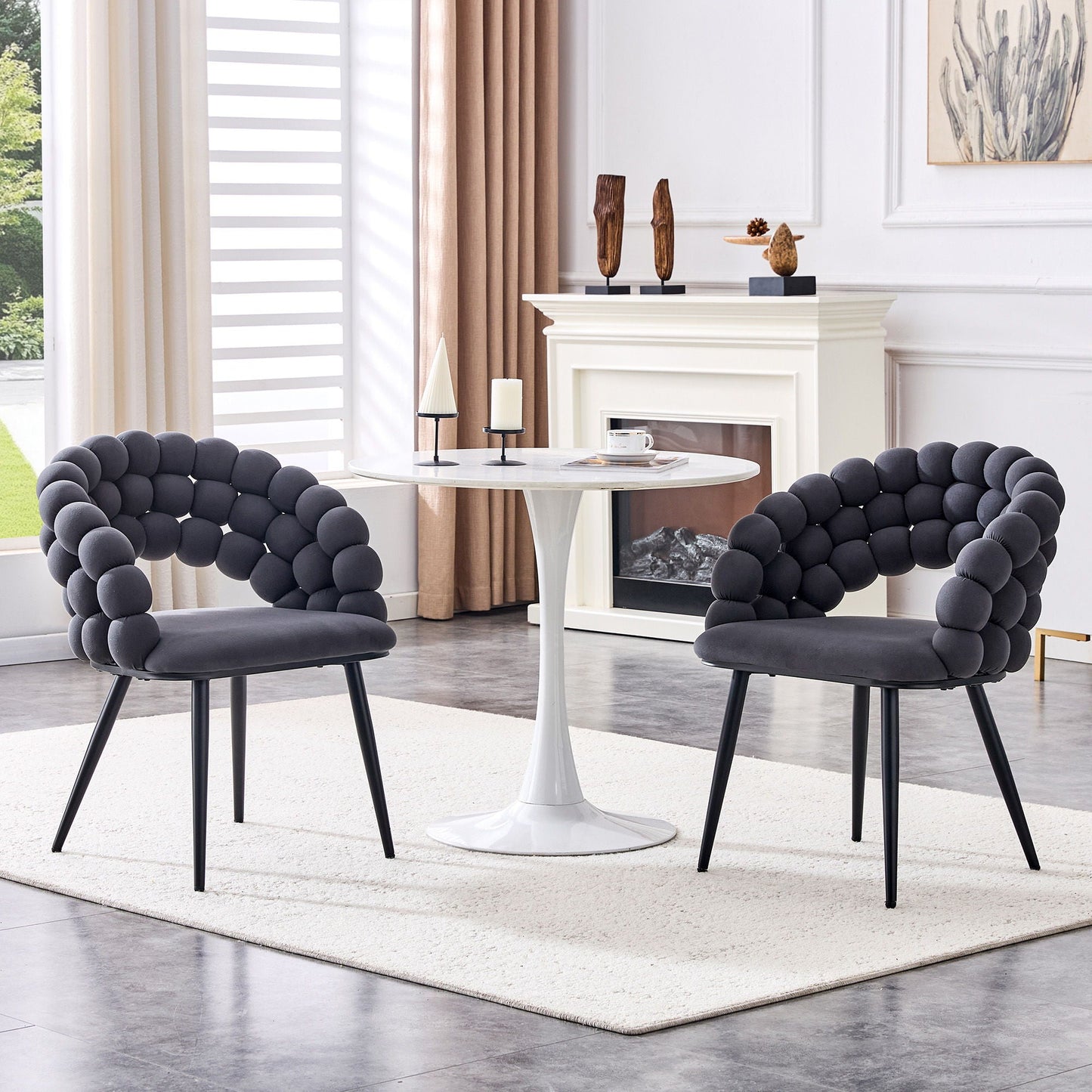 Puffy Bubble, Ball Chain Chairs For Dining Room (Set of 2)