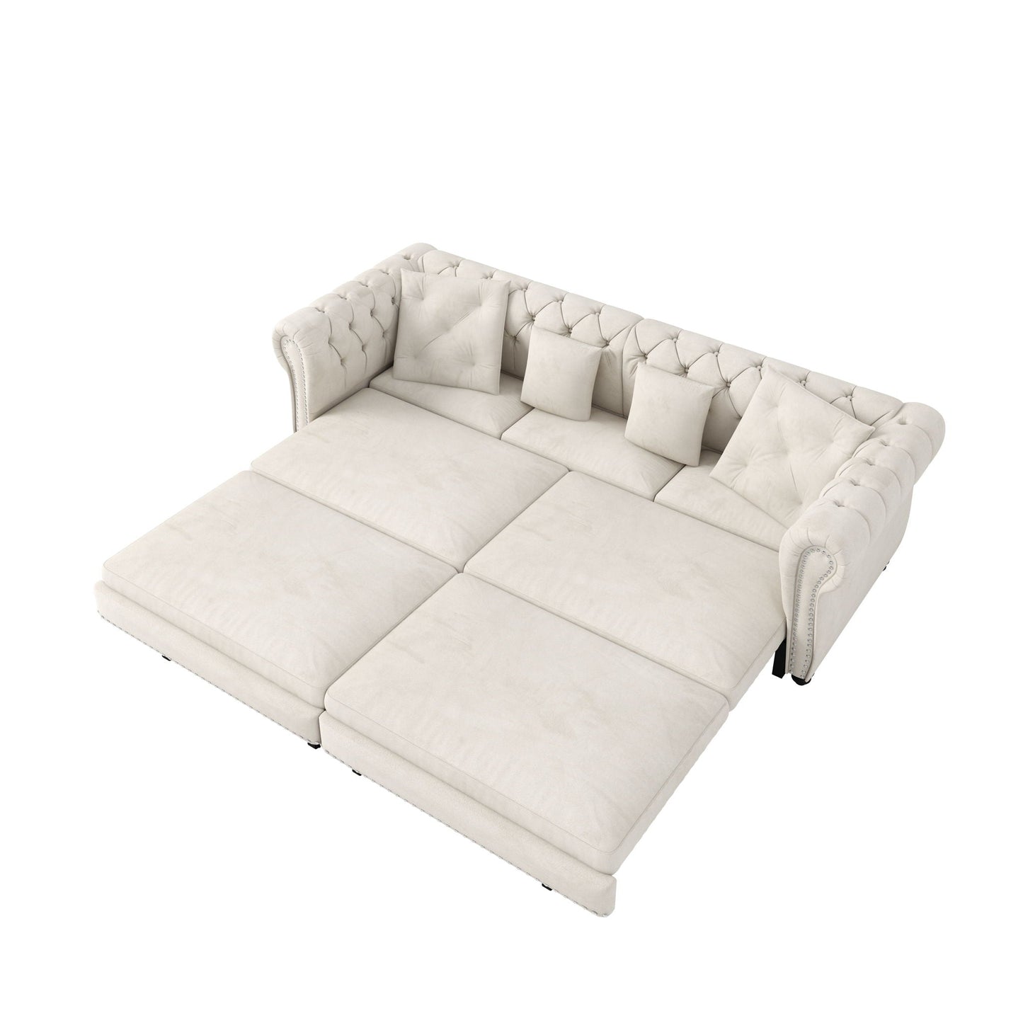 3 In 1 Pull Out Convertible Sleeper Sofa Bed, King Size, Chaise Lounge
