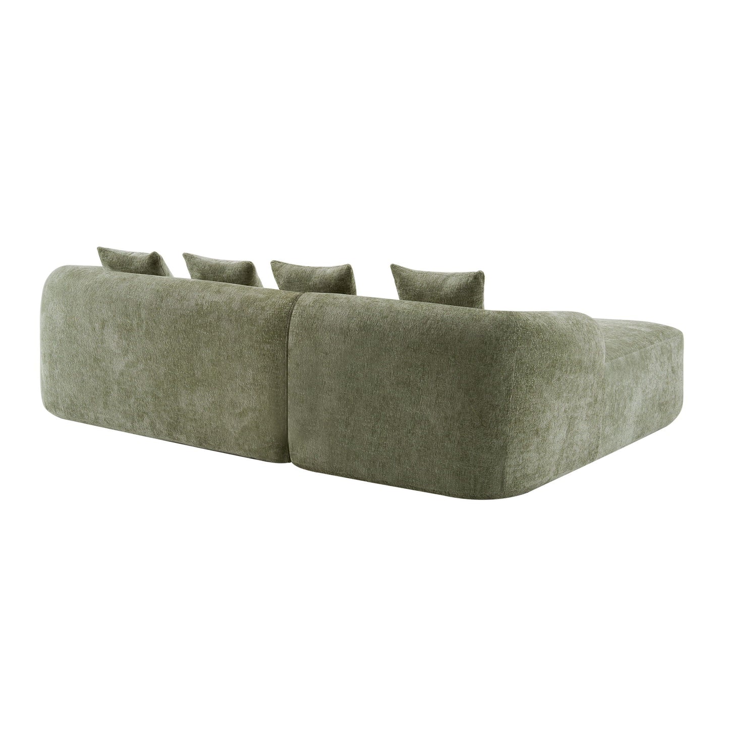 Modular L-Shape Sectional Sofa With Curved Chaise