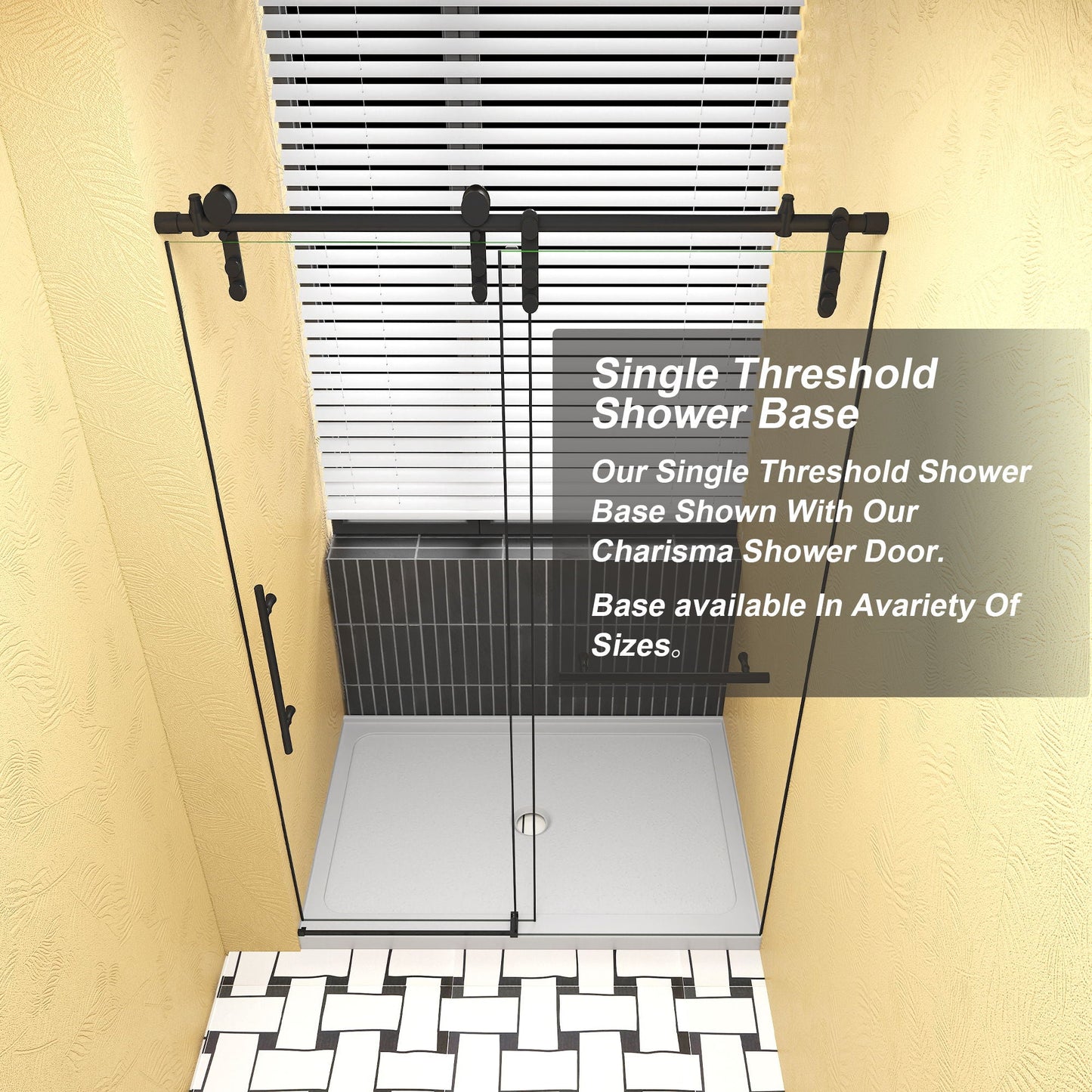 Shower Base, Center Drain With Durable Construction - Gloss White