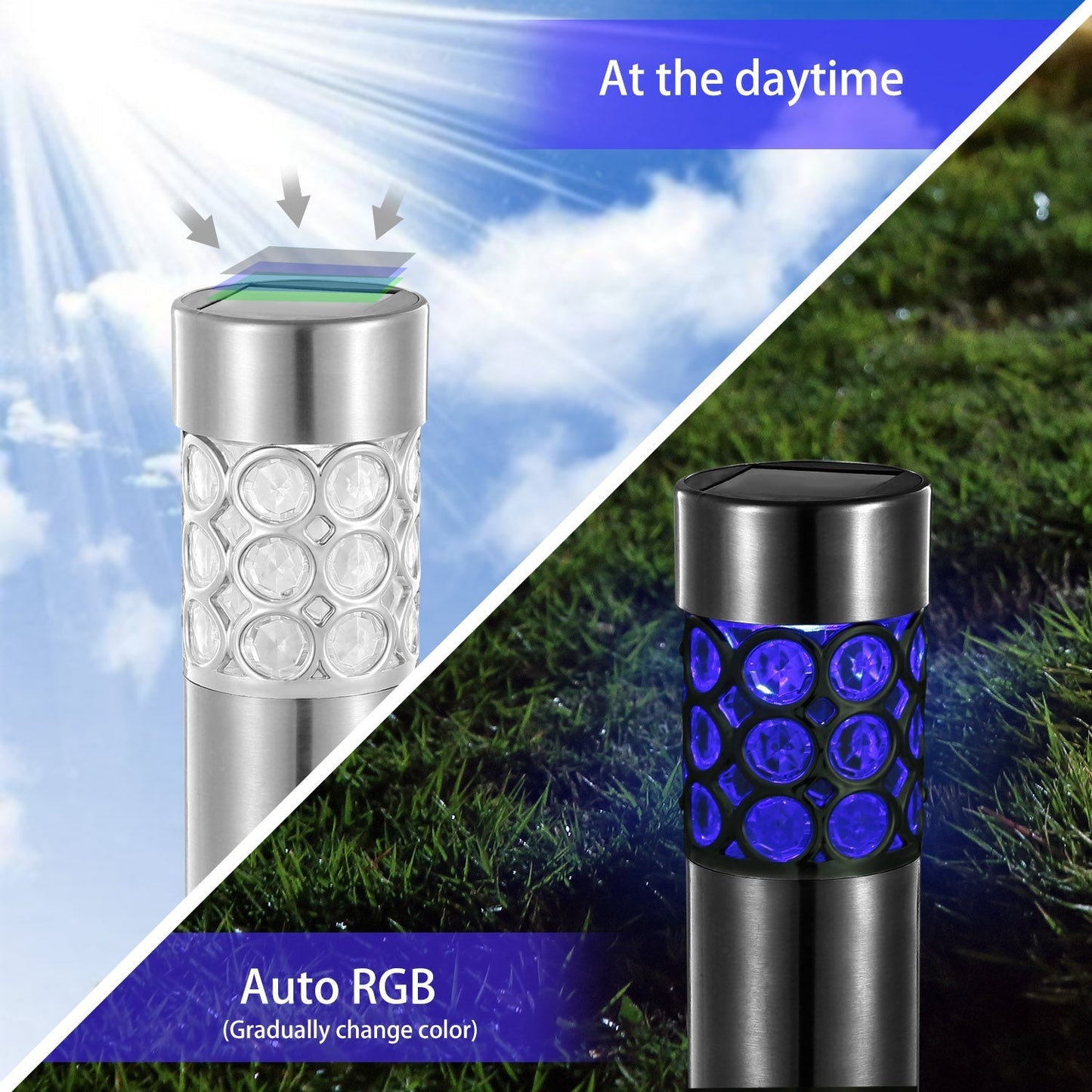 Solarek 6 Pack Outdoor Solar Light IP44 Waterproof RGB Garden Lamp Landscape Lawn DŽcor Light