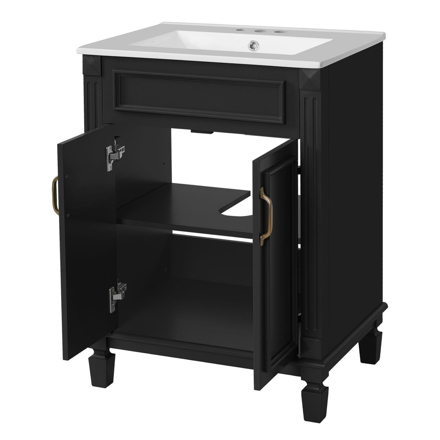 Bathroom Vanity With Top Sink and Soft Closing Doors
