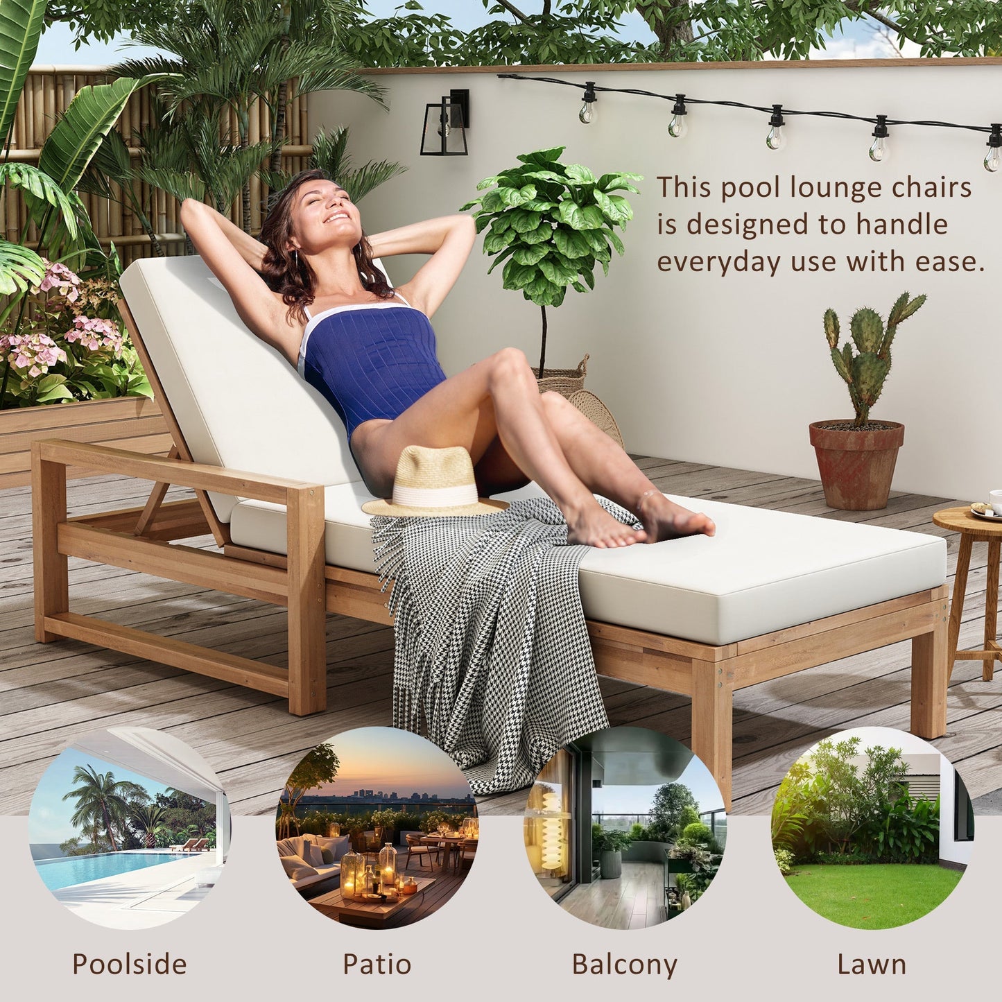 TREXM Outdoor Lounge Chairs Set of 2